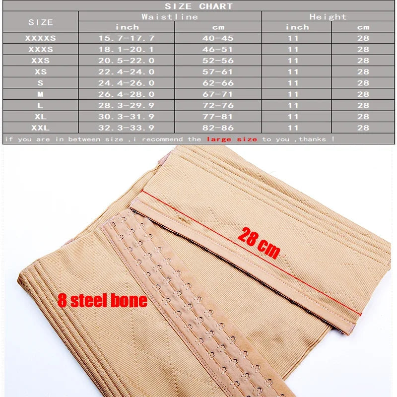 Corset amincissant XXXXXXS pour femme, sous-vêtement correcteur, ceinture de contrôle du ventre