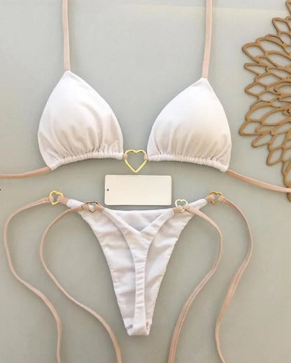 RUOTONSEPT Sexy Halter Einfarbig Bikini Set frauen Badeanzug Zwei-stück Dreieck Tanga Bademode Badeanzug Brasilianische Biquinis