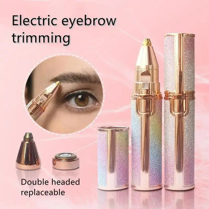 Tragbarer elektrischer 2-in-1-Epilierer, Augenbrauen-Trimmer, Epilierer für Körper und Gesicht, Lippen, wiederaufladbarer Mini-Rasierer, schmerzfreier Rasierer