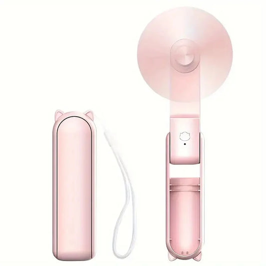 Tragbarer Mini-Ventilator, wiederaufladbar über USB, 3-stufig einstellbar, faltbarer Handventilator, geeignet für Frauen, Reisen, den Einsatz im Freien
