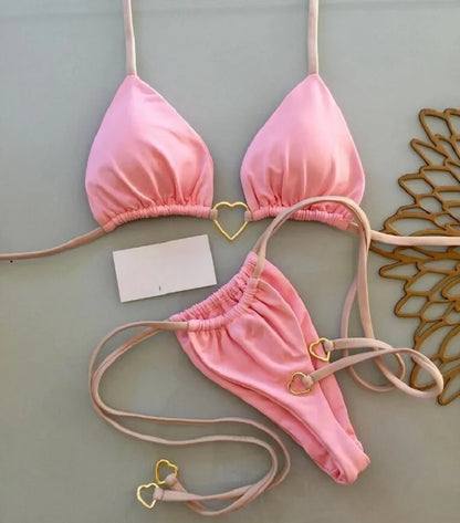 RUOTONSEPT Sexy Halter Einfarbig Bikini Set frauen Badeanzug Zwei-stück Dreieck Tanga Bademode Badeanzug Brasilianische Biquinis