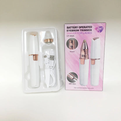Tragbarer elektrischer 2-in-1-Epilierer, Augenbrauentrimmer für Frauen, Körper- und Gesichtslippenhaarentferner, wiederaufladbarer Mini-Rasierer ohne Schmerzen