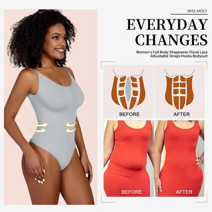 Glättender Shapewear-Bodysuit für Damen, Faja, Ganzkörper-Shaper-Tanga, weiche, körperformende, modellierende Unterwäsche zur Bruststraffung